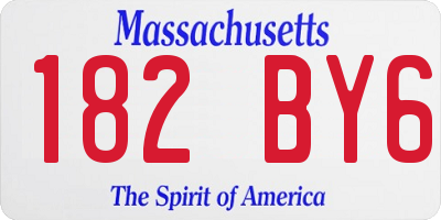 MA license plate 182BY6