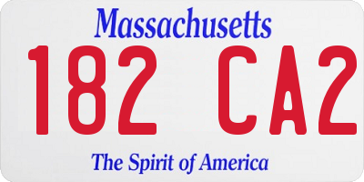 MA license plate 182CA2