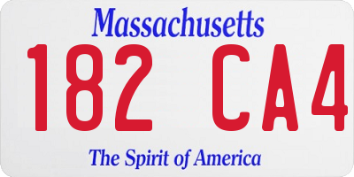MA license plate 182CA4