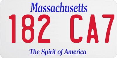 MA license plate 182CA7