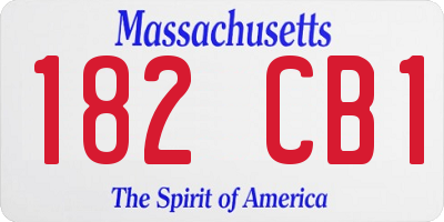 MA license plate 182CB1