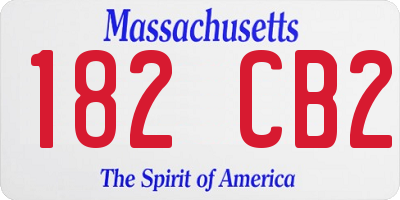 MA license plate 182CB2