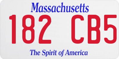 MA license plate 182CB5