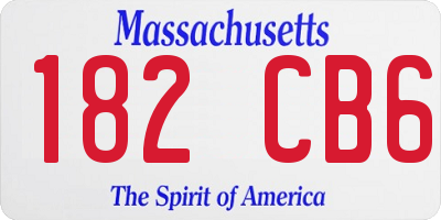 MA license plate 182CB6