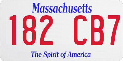MA license plate 182CB7
