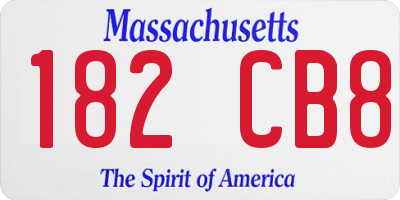 MA license plate 182CB8