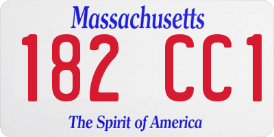 MA license plate 182CC1