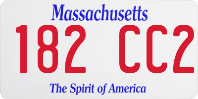 MA license plate 182CC2