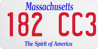 MA license plate 182CC3