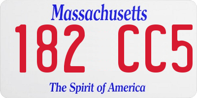 MA license plate 182CC5