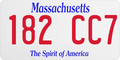 MA license plate 182CC7