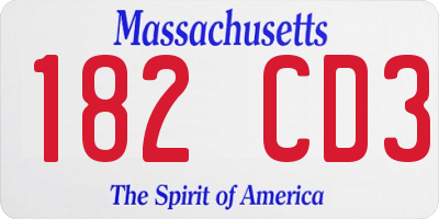 MA license plate 182CD3