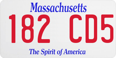 MA license plate 182CD5