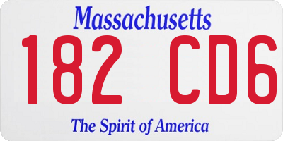 MA license plate 182CD6