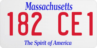 MA license plate 182CE1