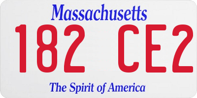MA license plate 182CE2