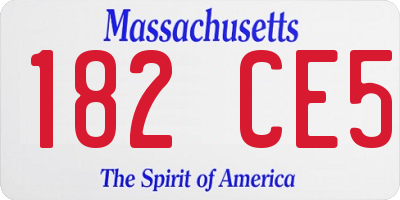 MA license plate 182CE5