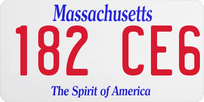 MA license plate 182CE6
