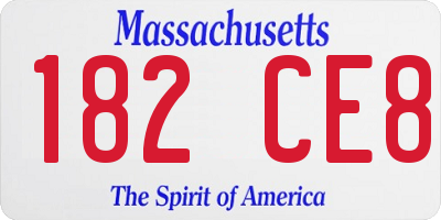MA license plate 182CE8