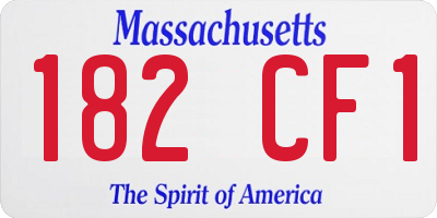 MA license plate 182CF1