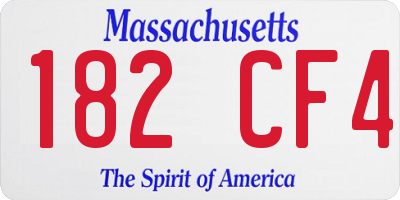 MA license plate 182CF4