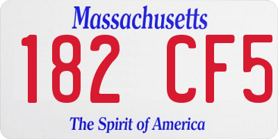 MA license plate 182CF5