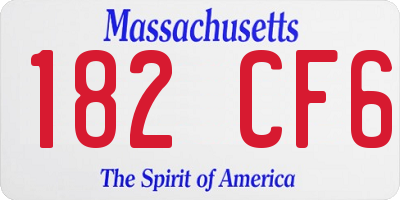 MA license plate 182CF6
