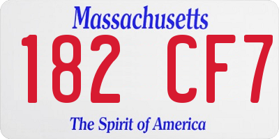 MA license plate 182CF7