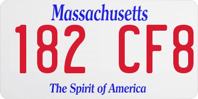 MA license plate 182CF8