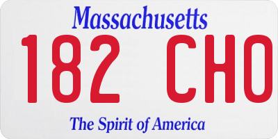 MA license plate 182CH0