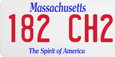 MA license plate 182CH2