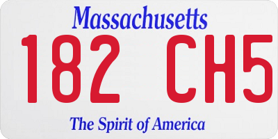 MA license plate 182CH5