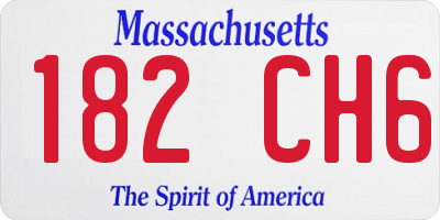 MA license plate 182CH6