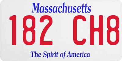 MA license plate 182CH8