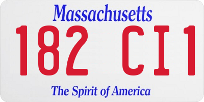 MA license plate 182CI1