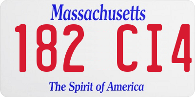 MA license plate 182CI4