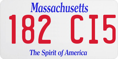MA license plate 182CI5