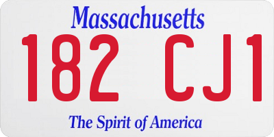 MA license plate 182CJ1