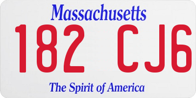MA license plate 182CJ6