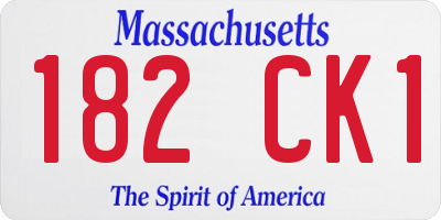 MA license plate 182CK1