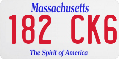 MA license plate 182CK6