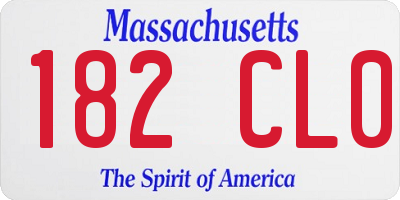 MA license plate 182CL0