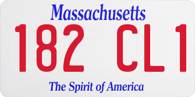 MA license plate 182CL1