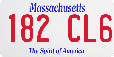 MA license plate 182CL6