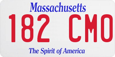 MA license plate 182CM0