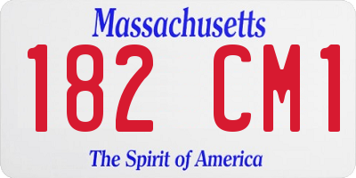 MA license plate 182CM1
