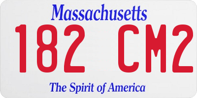 MA license plate 182CM2