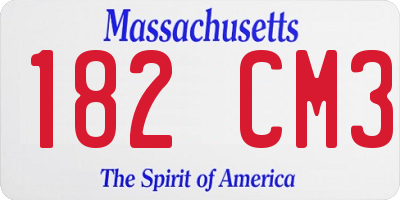 MA license plate 182CM3