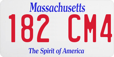 MA license plate 182CM4