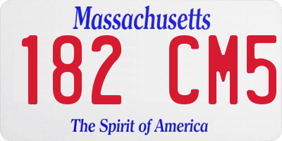 MA license plate 182CM5
